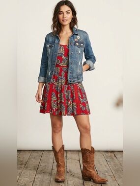 Maurices Floral Skater Dress New With Tags Size 2XL Sleeveless Cross Cross Back